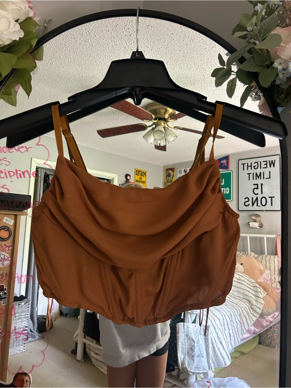 Draped Rust Brown Cowl Neck Cami